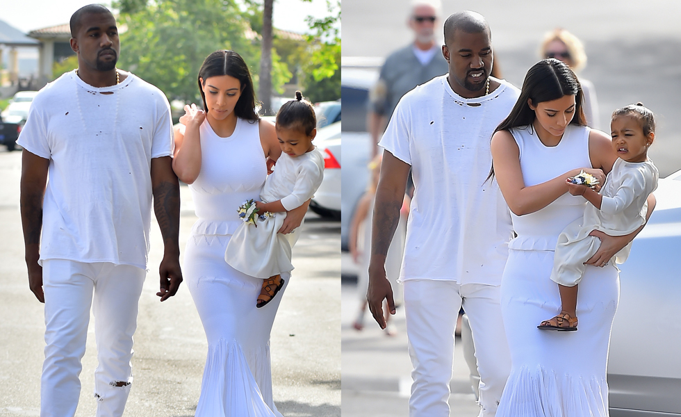 Kanye, Kim & North West Dress In All-White Everything For Easter Sunday