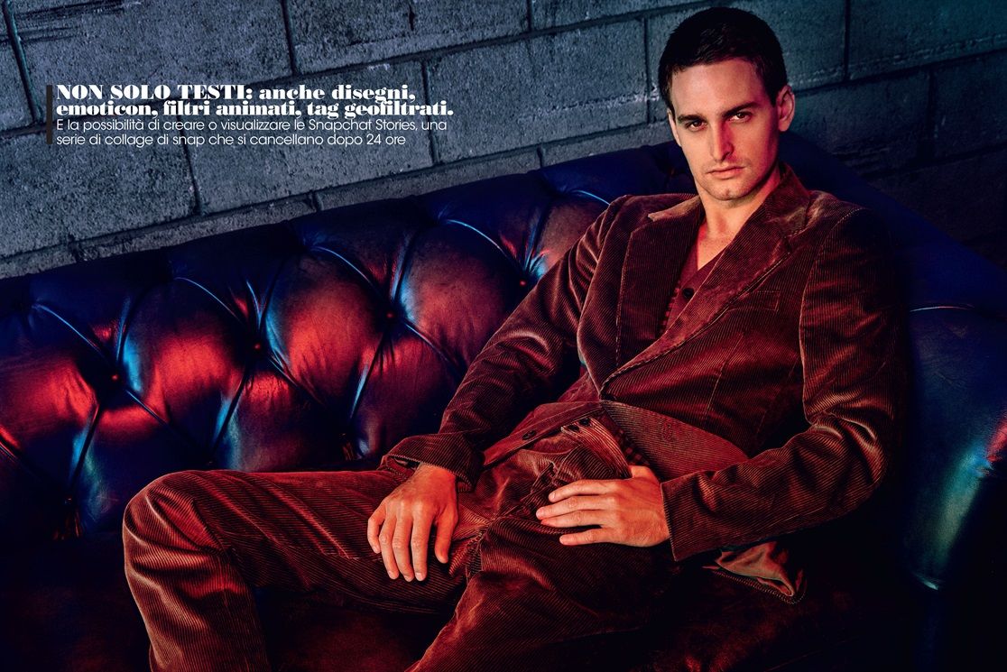Snapchat CEO Evan Spiegel for Vogue Italy