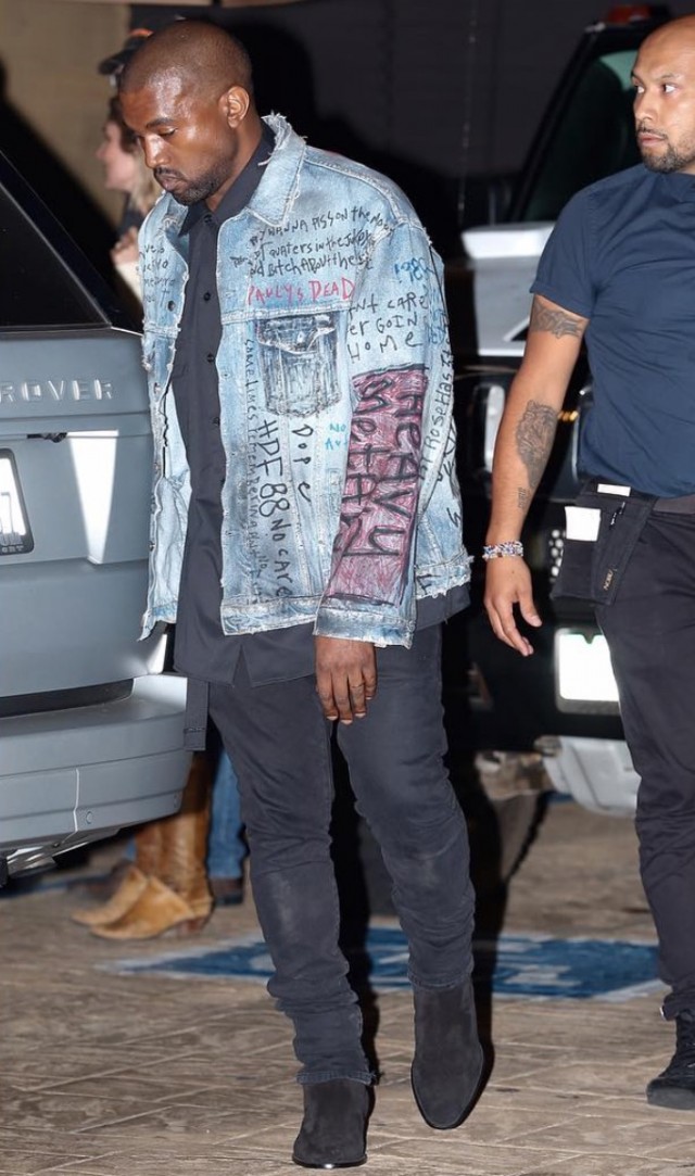 Spotted: Kanye West in @HiMumImDead Denim Jacket