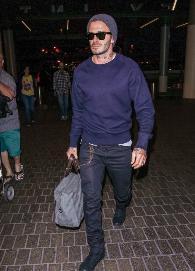 Spotted: David Beckham In Tom Ford, Ray Bans & Vans