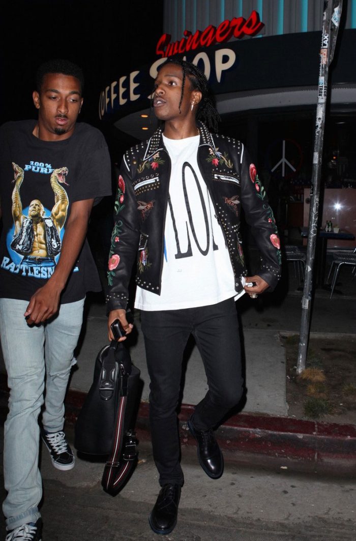 Spotted: ASAP Rocky Rocks Gucci Hand-Painted Jacket & VLONE T-Shirt ...