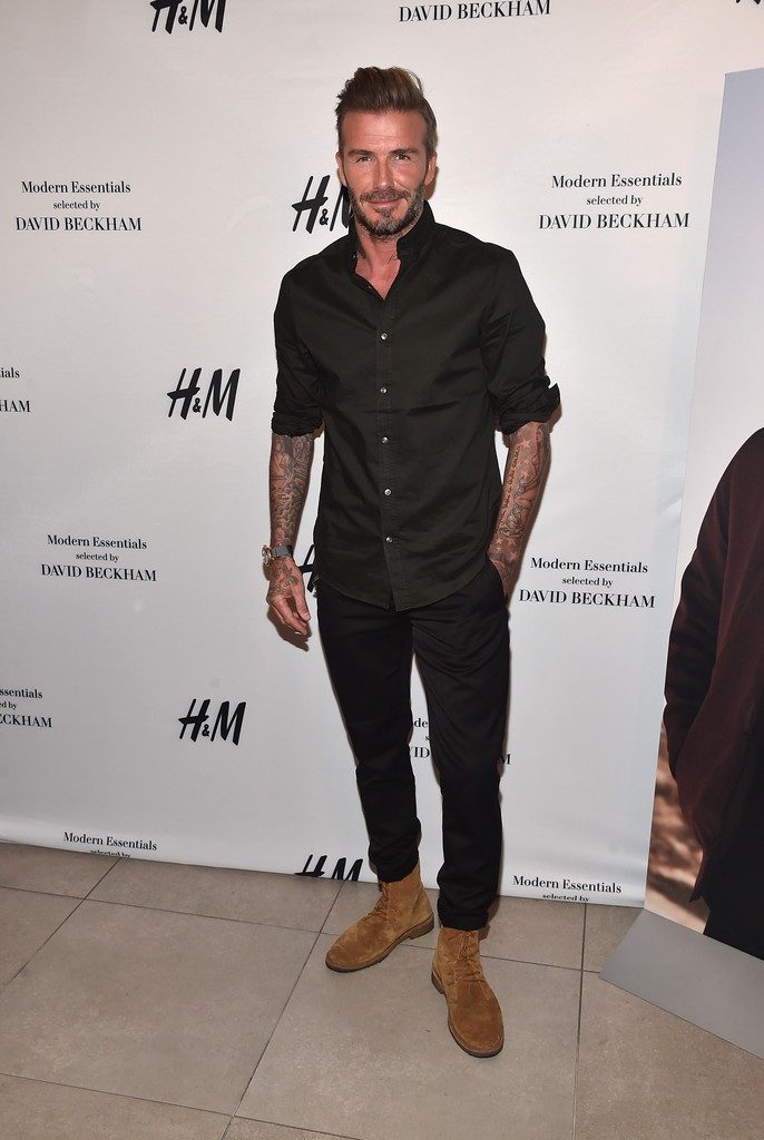 David Beckham Spotted In Ben Sherman, Saint Laurent & Louis