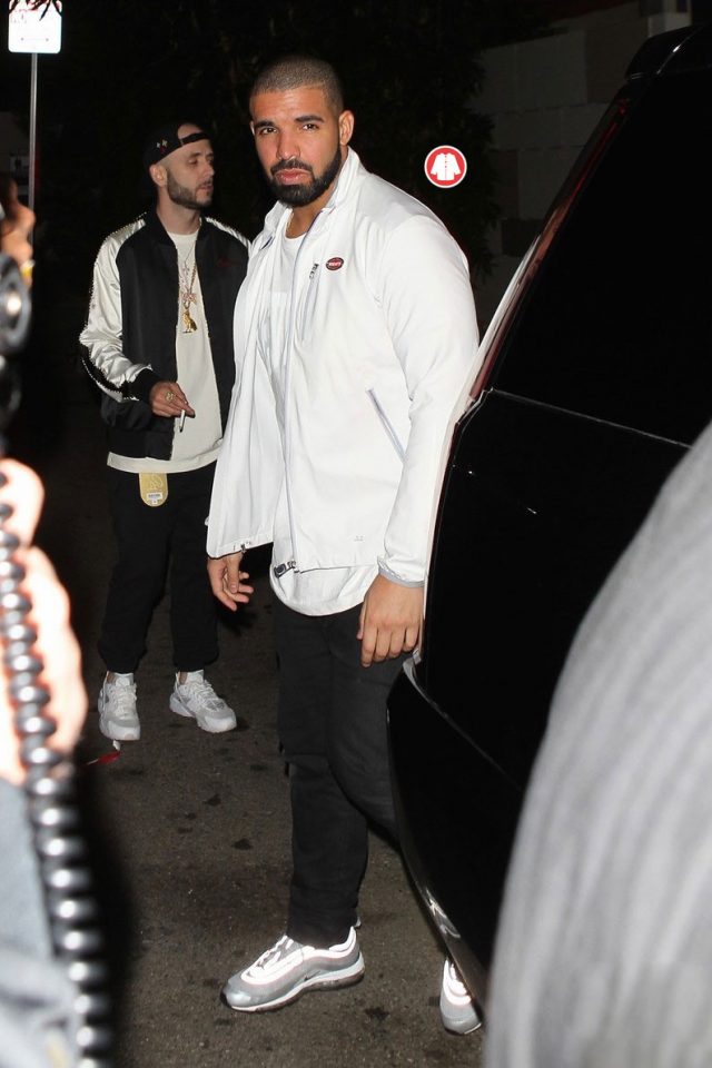 Spotted: Drake sporting Bugatti Jacket and Air max 97