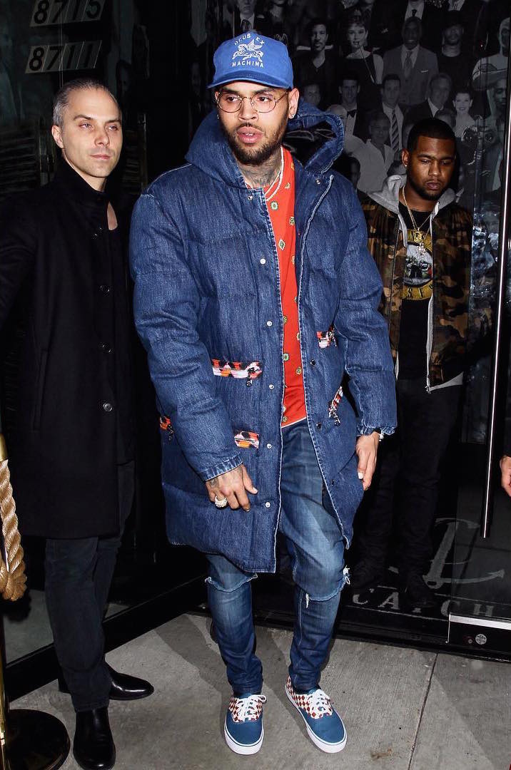 SPOTTED: Chris Brown In Kenzo x H&M Jacket