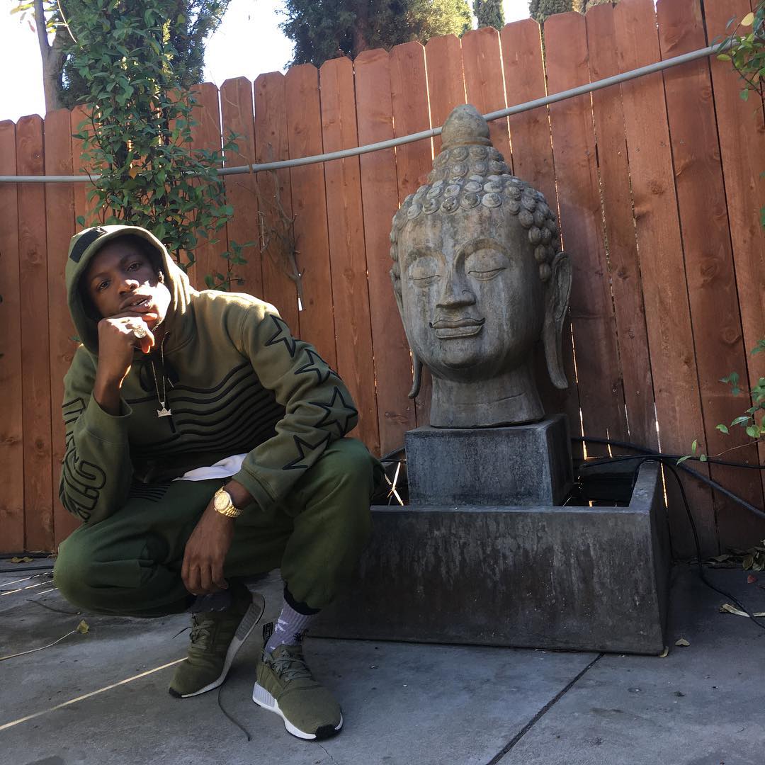 Joey Badass In KTZ Matching Set and Adidas NMD’s