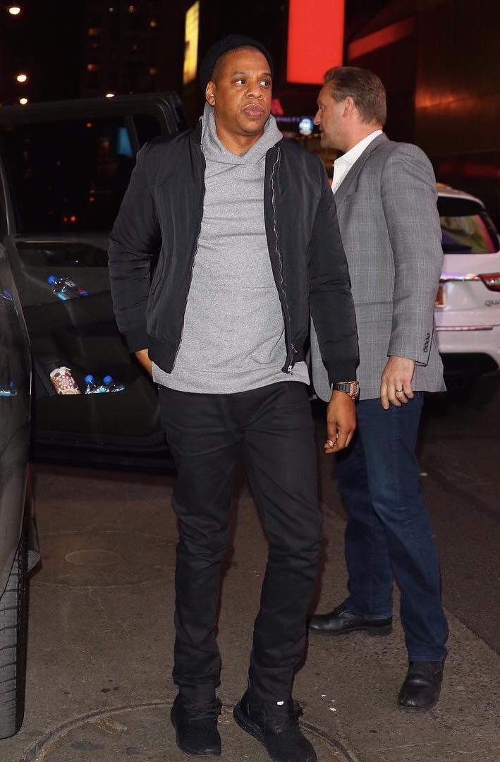 SPOTTED: Jay Z In John Elliott Hoodie And Adidas Sneakers