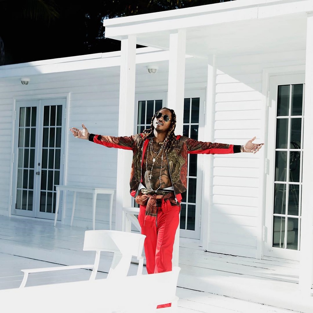 Future in Givenchy Money Print Jacket and Chanel Necklace