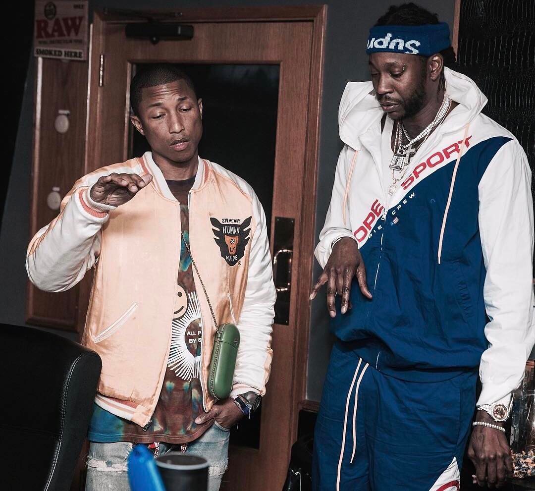 SPOTTED: Pharrell in Human Made and Cactus Plant Flea Market and 2 Chainz in Dope Sport and Supreme