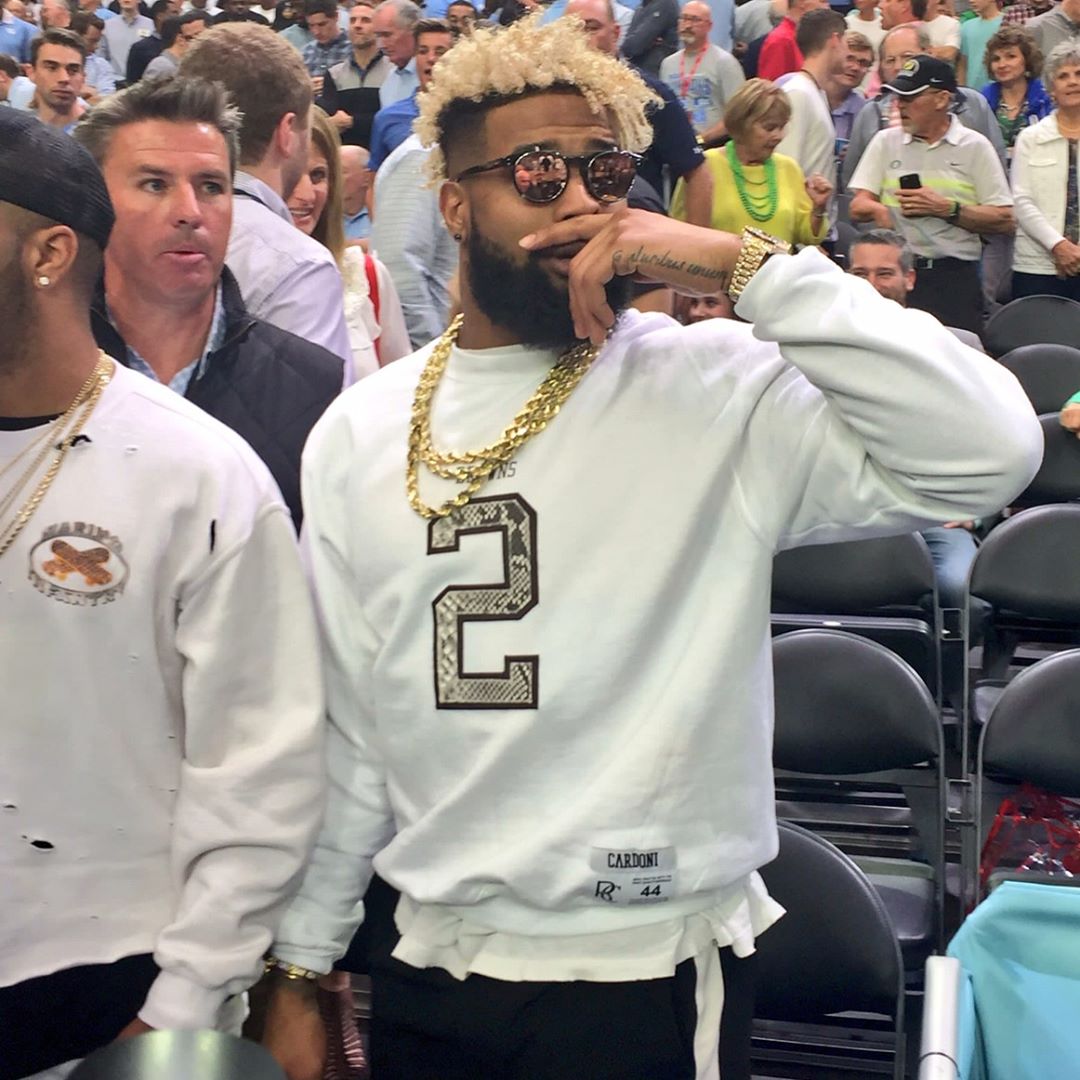 SPOTTED: Odell Beckham Jr In Renzo Cardoni Sweatshirt And Cartier Bracelet