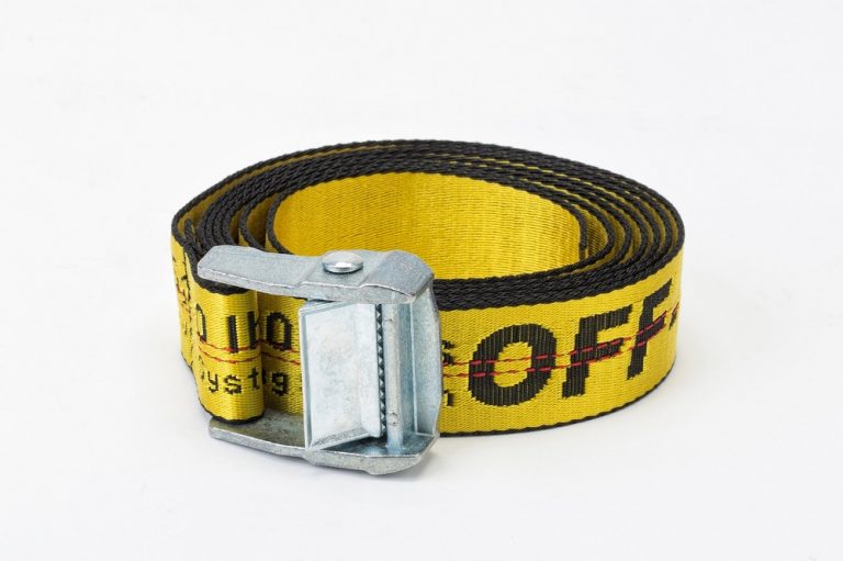 off white yellow purse strap