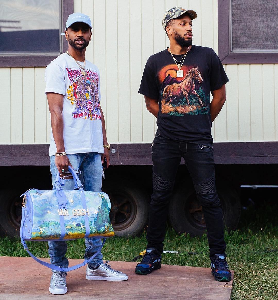 Big Sean spotted with Louis Vuitton x Jeff Koons bag