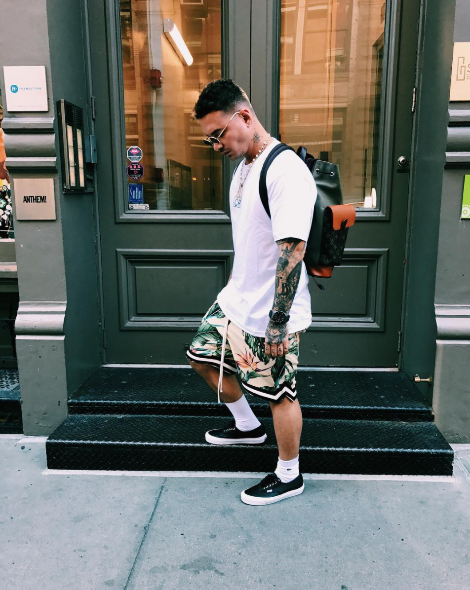 SPOTTED: J Balvin In Fear Of God Shorts, Vans Sneakers And Louis ...