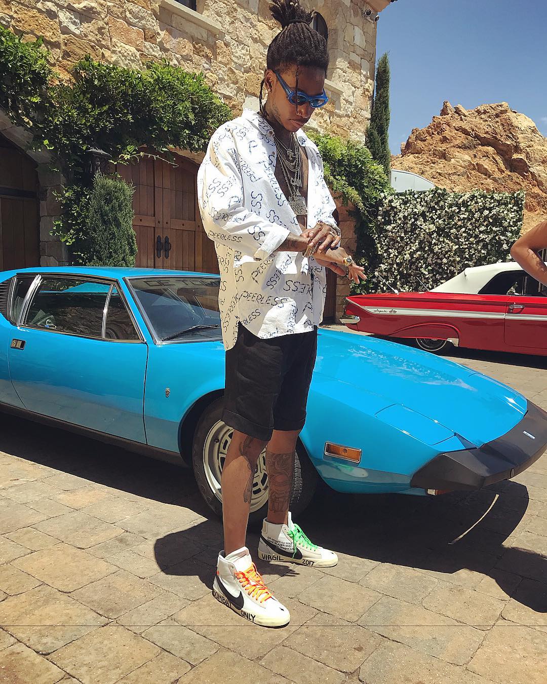 SPOTTED: Wiz Khalifa In Visvim Shirt and Off-White x Nike Sneakers