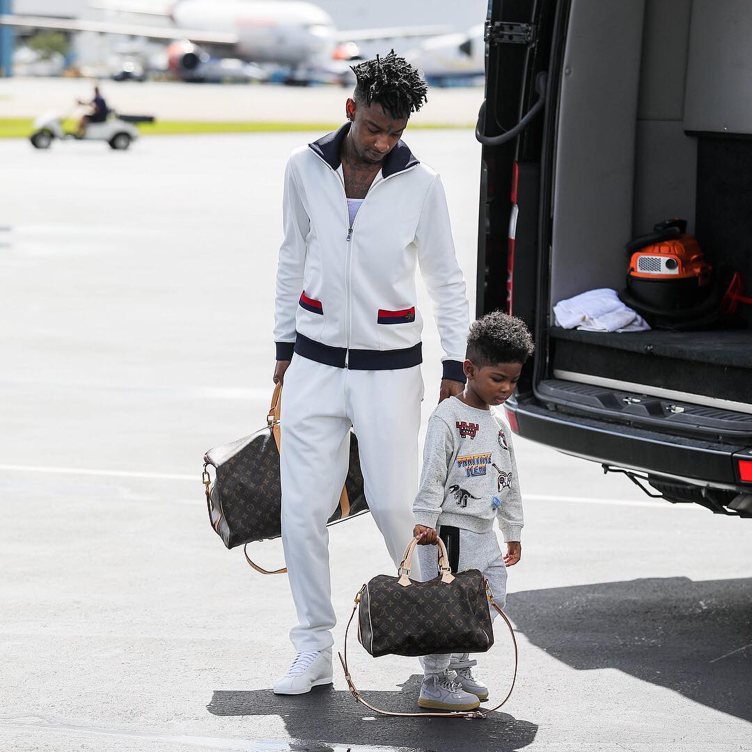 SPOTTED 21 Savage and His Son Carrying Louis Vuitton Bags PAUSE