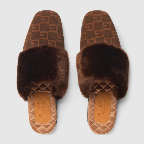 gucci slippers fuzzy