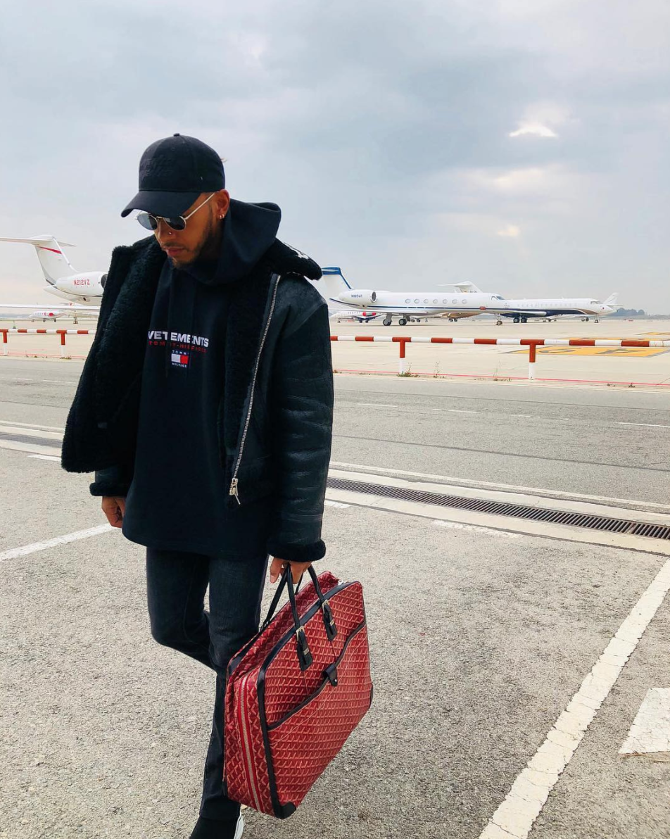 SPOTTED: Lewis Hamilton in Balenciaga, Vetements x Tommy Hilfiger