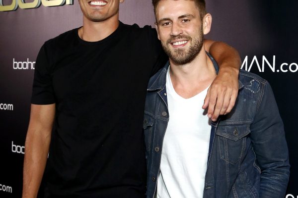 LOS ANGELES, CA - APRIL 11:  (L-R) Dean Unglert and Nick Viall attend French Montana's boohooMAN Party at Poppy on April 11, 2018 in Los Angeles, California.  (Photo by Tommaso Boddi/Getty Images for boohooMAN)
