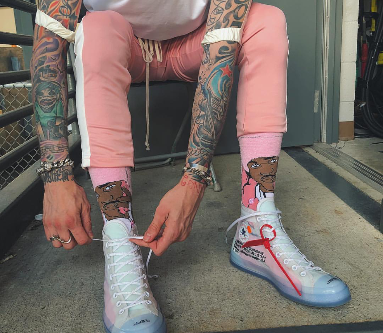 SPOTTED: Machine Gun Kelly in Off-White x Converse Vulcanised Chuck Taylor