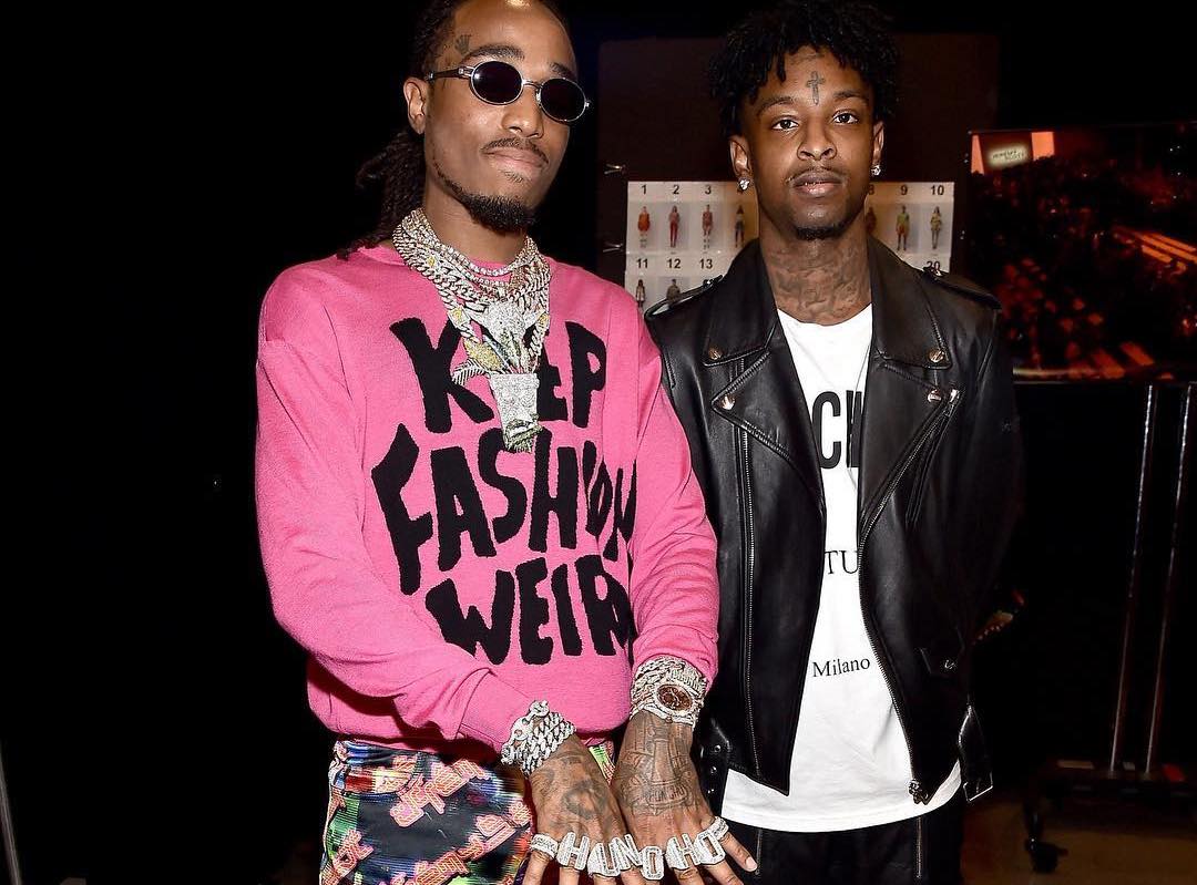 SPOTTED: Quavo & 21 Savage Flex at the Jeremy Scott Show