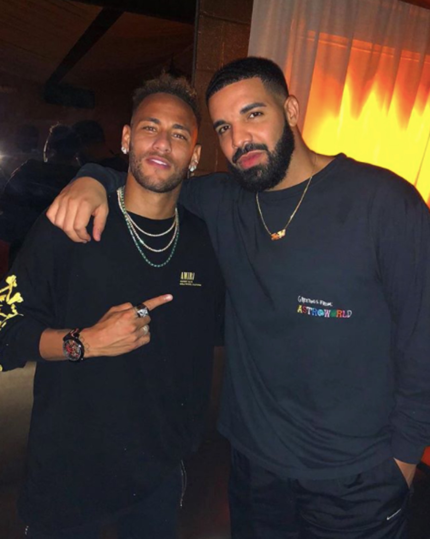 SPOTTED: Drake Wears Astroworld Merch in NYC with Neymar Jr