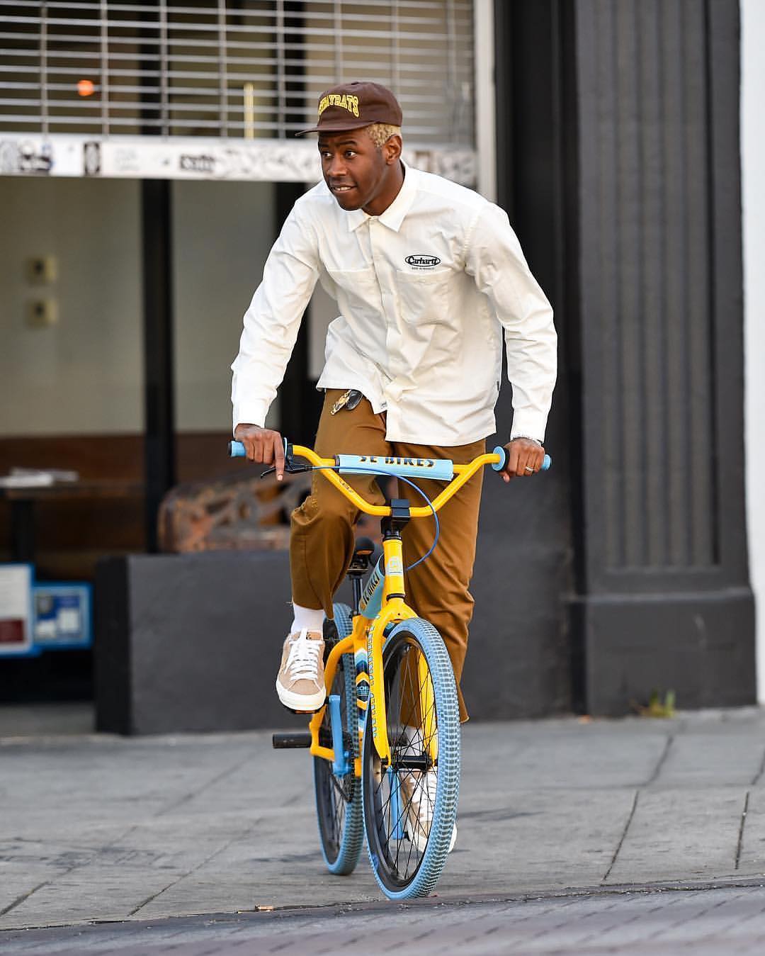 Tyler The Creator Riding Bike During Louis Vuitton Fashion Show