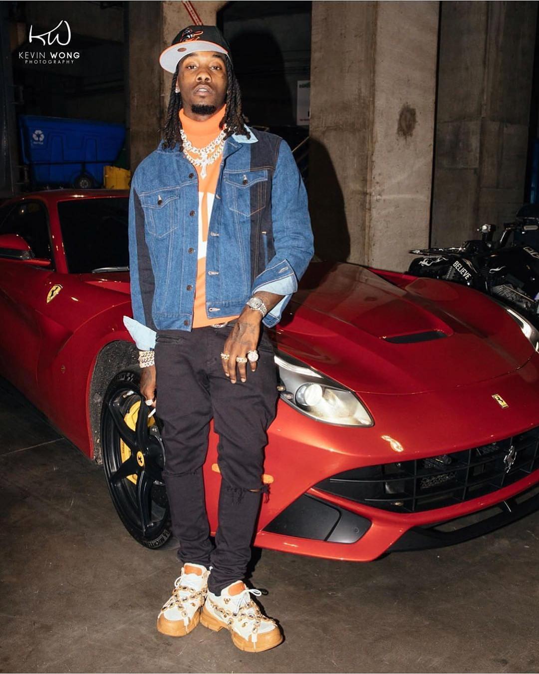 SPOTTED: Offset Leans on his Ferrari in Gosha & Gucci – PAUSE Online ...