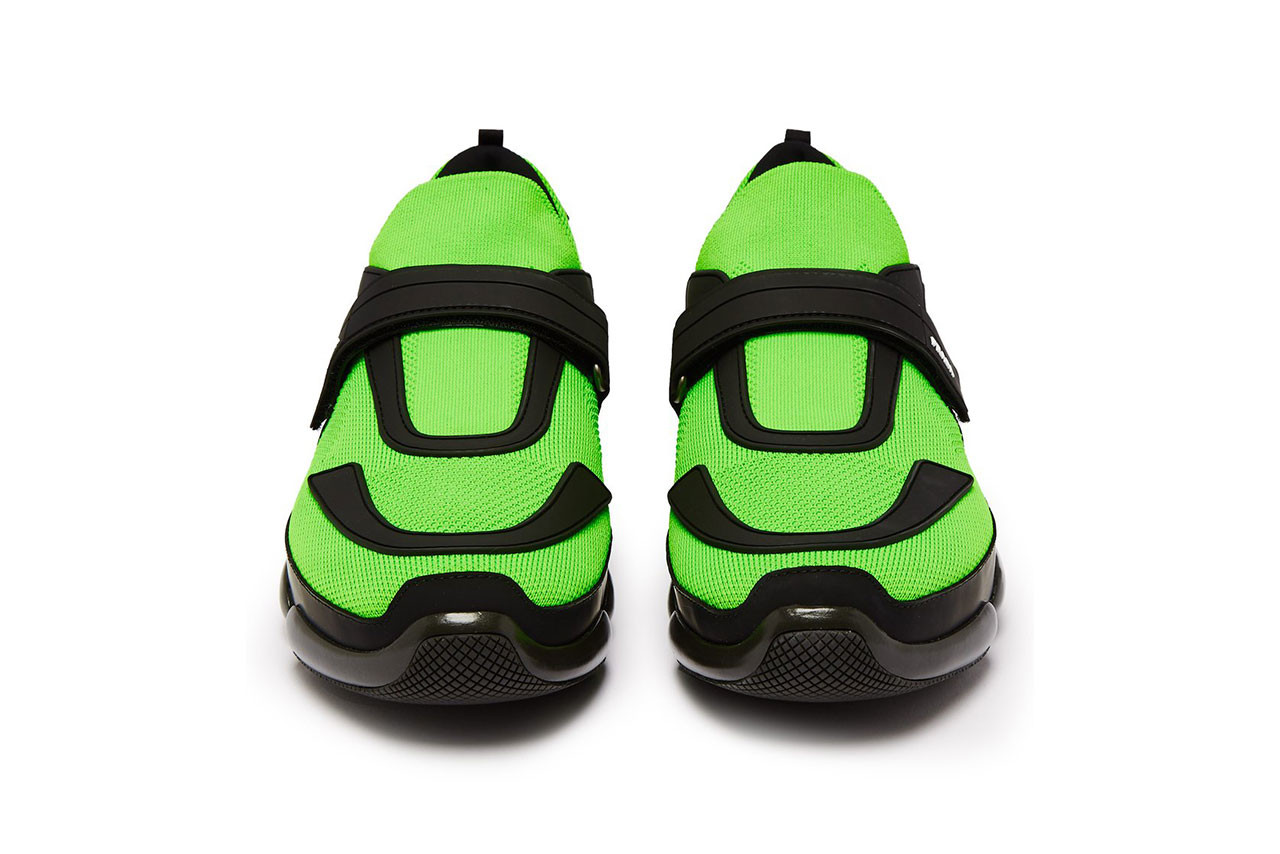 Prada Covers Their Cloudbust Sneaker in Bright Green