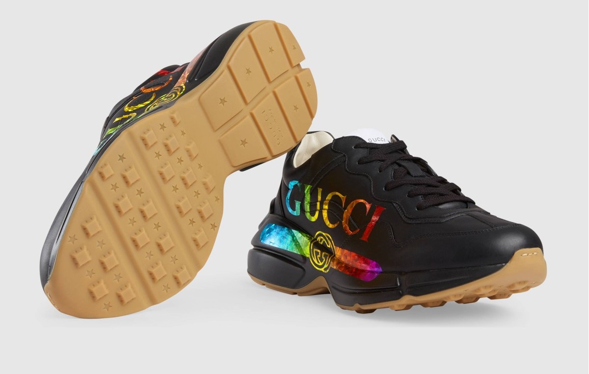Shop Gucci’s Latest Eye-Catching Branded Rhyton Leather Sneaker