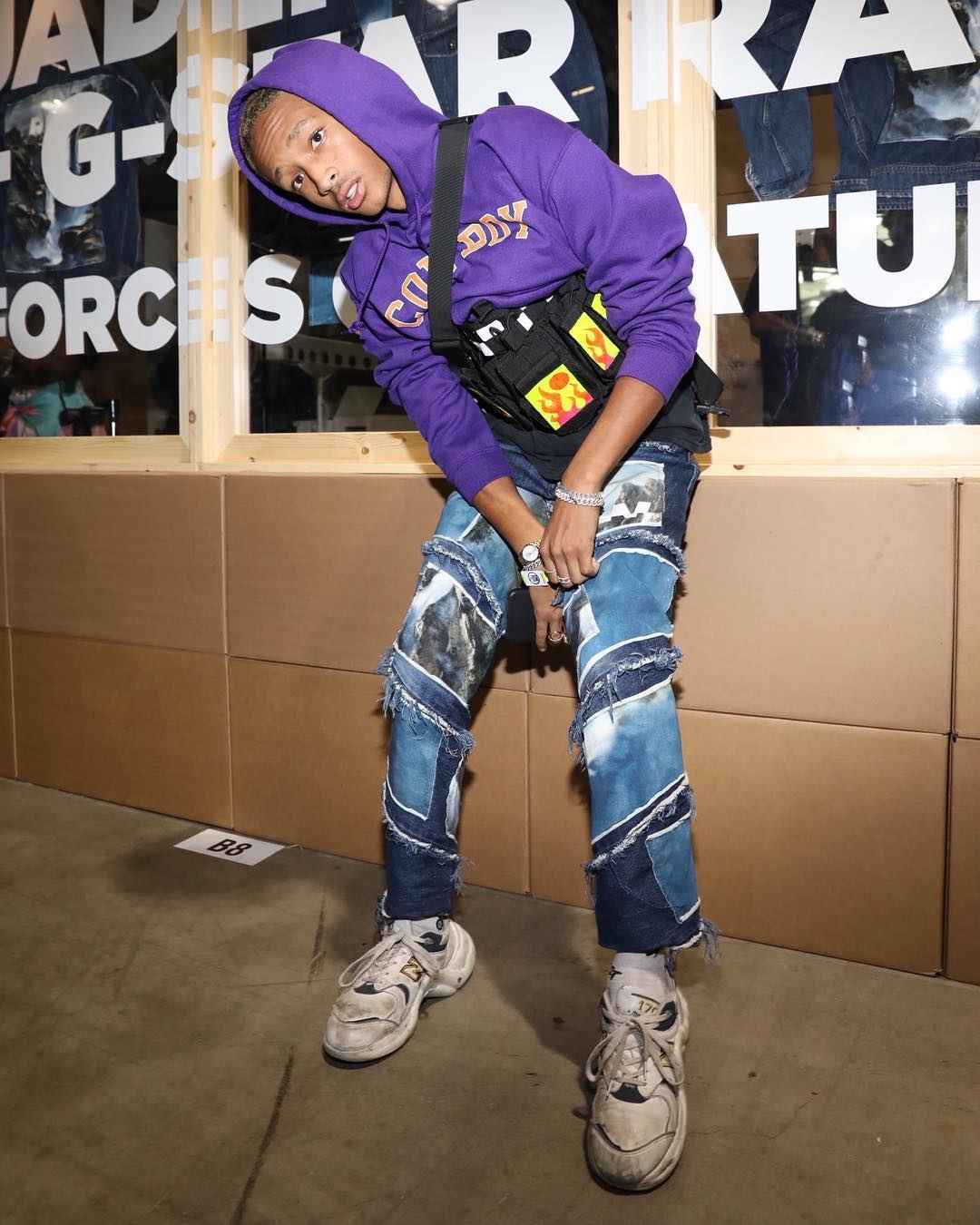 UpscaleHype - Jaden Smith Wears His G-Star Raw Collab Jacket, Jeans and Custom  Louis Vuitton + New Balance Sneakers in Germany   jeans-and-custom-louis-vuitton-new-balance
