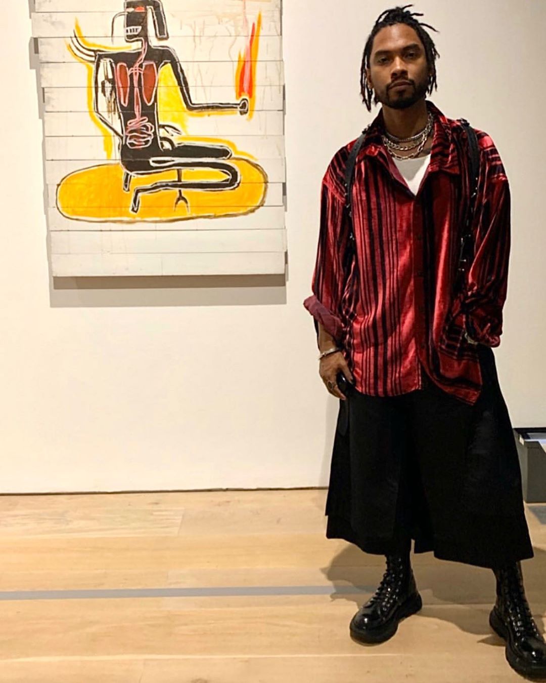 SPOTTED: Miguel Visits Art Gallery in Craig Green & Alexander McQueen