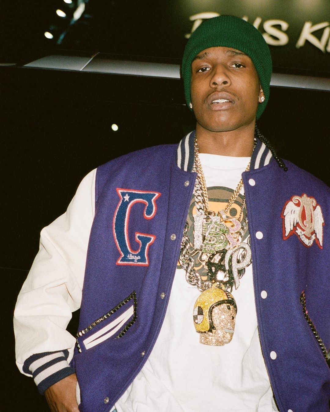 SPOTTED: ASAP Rocky Dons Gucci Varsity Jacket in London