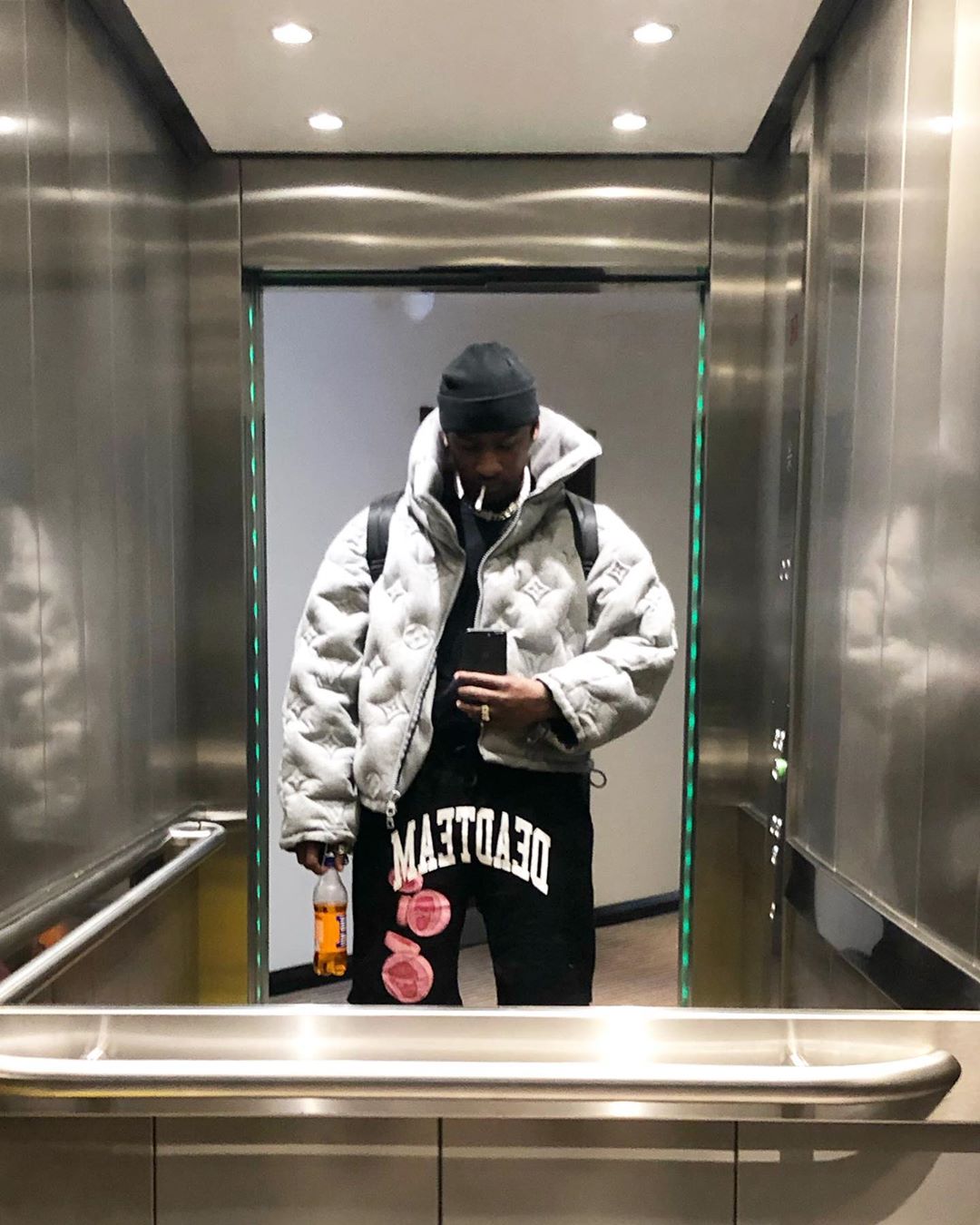 SPOTTED: Skepta Takes the Elevator in Louis Vuitton AW19′ Puffer