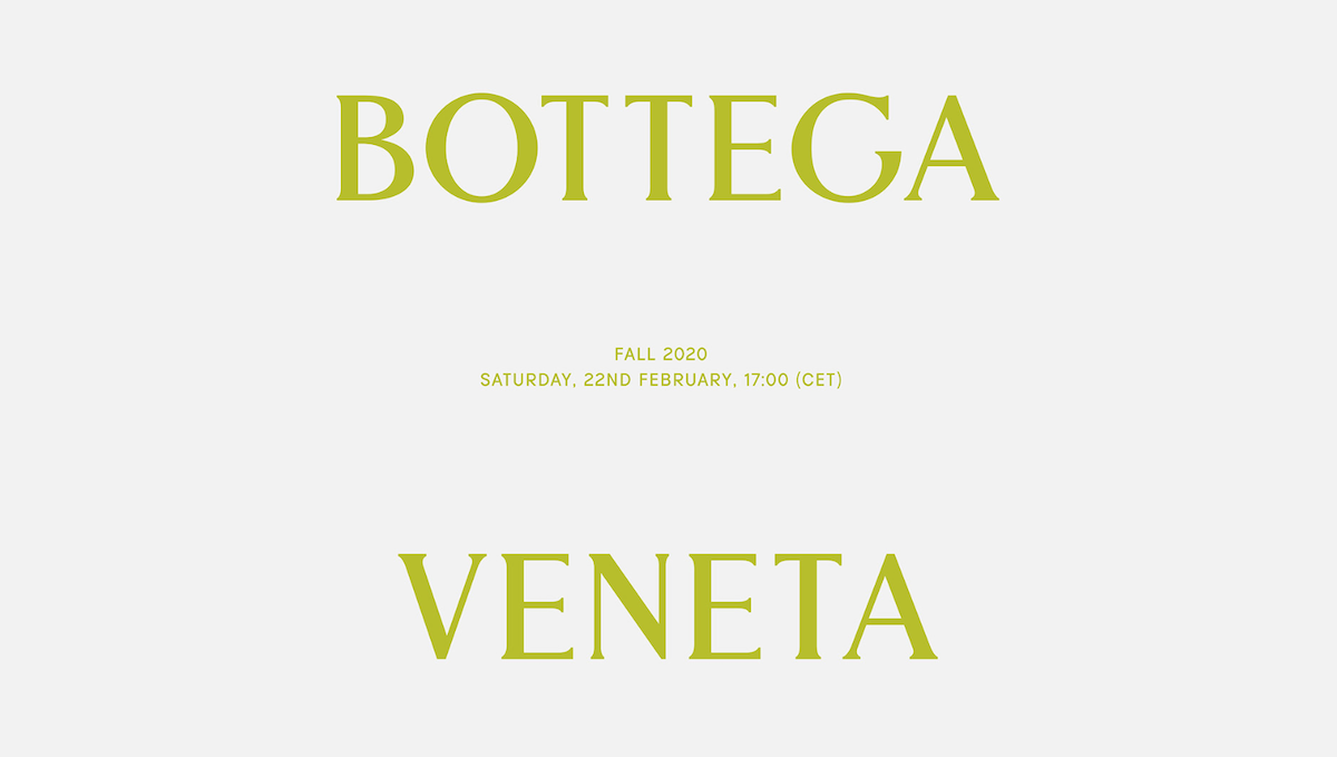 MFW: Bottega Veneta Autumn/Winter 2020 Collection Live