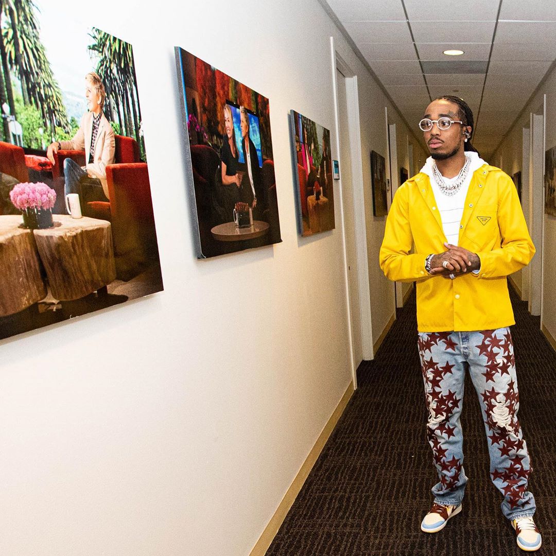 LouisVuitton Black Barecode and Earth #Tshirt worn by #Quavo #quavohuncho  at the #SummerJam June 2019 #outfits #spotern #look #…