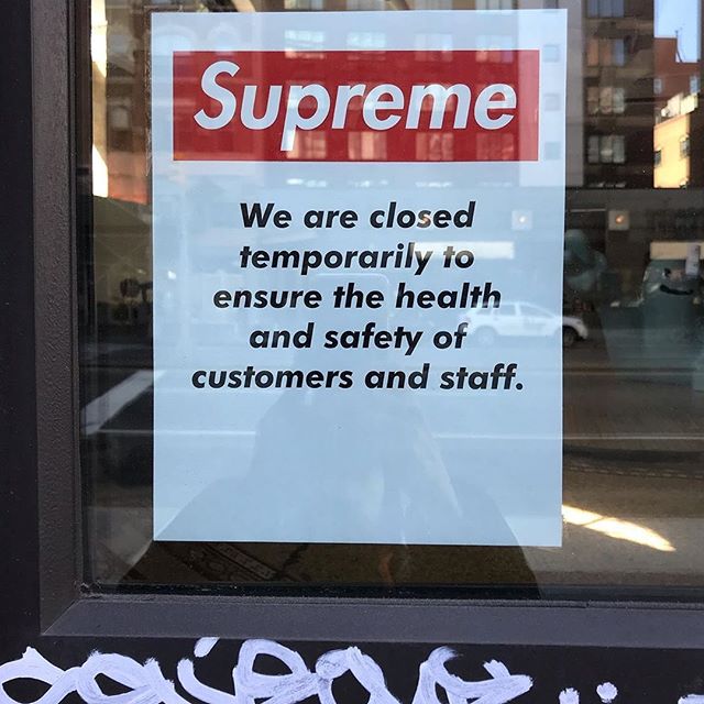 Supreme Is Latest Store To Close All Stores Due To Coronavirus – PAUSE ...