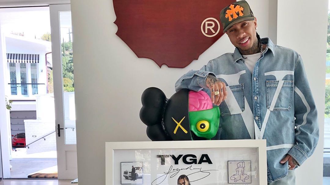 SPOTTED: Tyga Rocks Valentino Denim Shirt & Off-White™ x Nike Jordan Sneakers