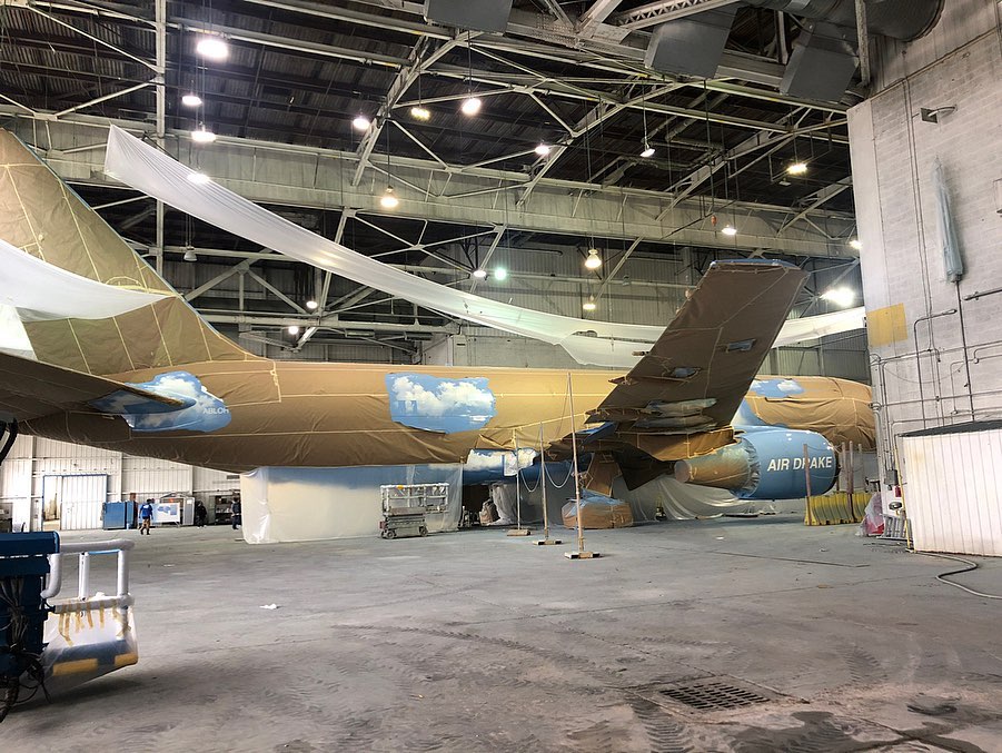 Drake x Virgil Abloh Custom Cloud Print Airplane