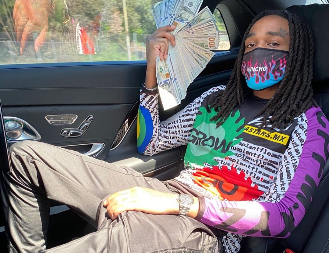 SPOTTED: Quavo Huncho Masks up in BoohooMAN