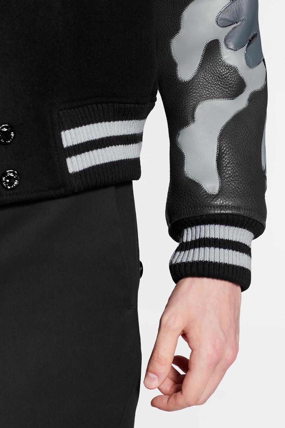 Louis Vuitton Black & Chains-Camo Varsity Jacket