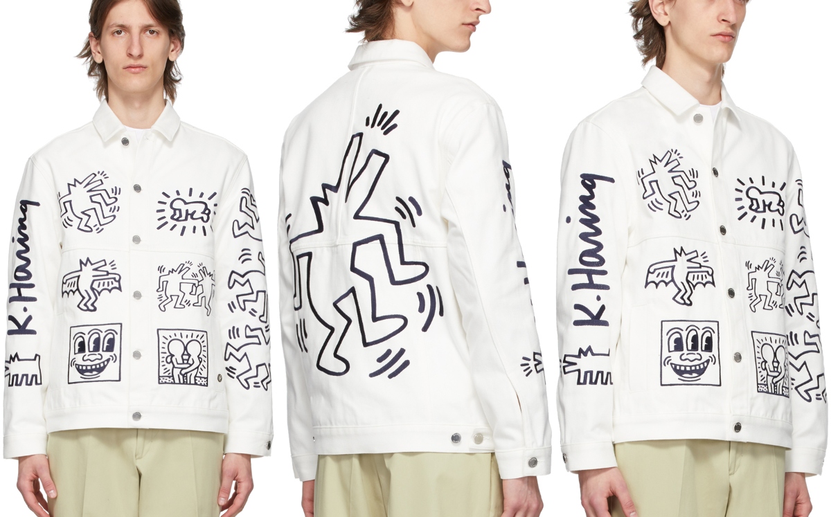 PAUSE or Skip: Études White Graphic Denim Jacket