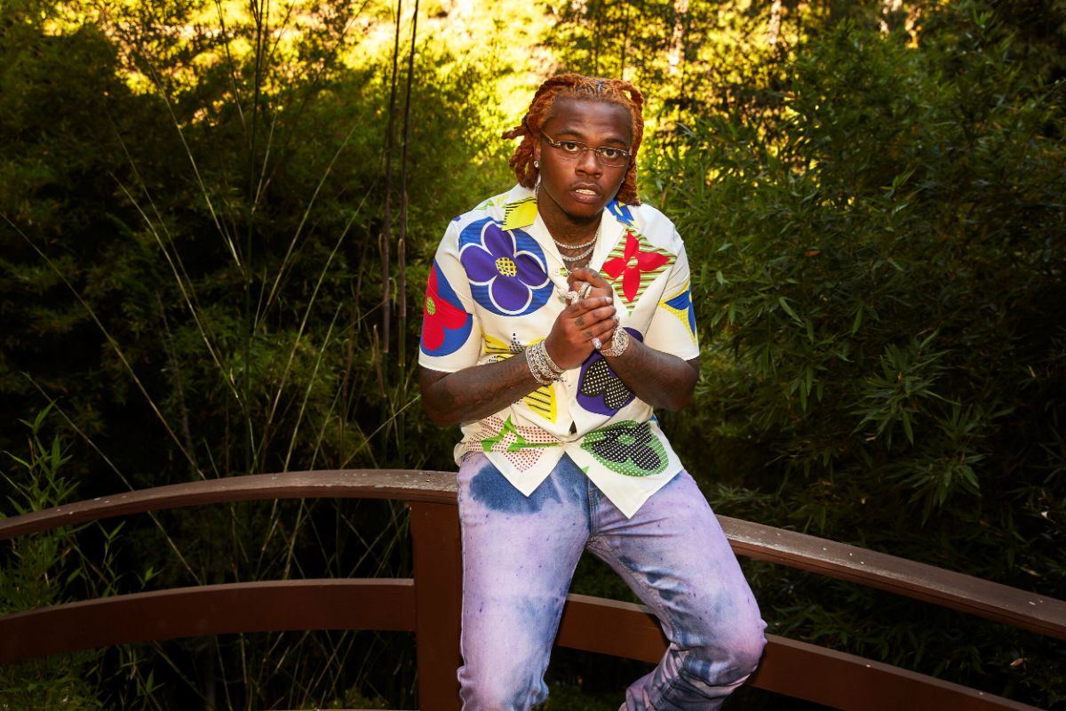 Gunna wearing oversized Louis Vuitton backpack (1 of 3 produced in the  world) on the set of “What Happened To Virgil” video shoot…