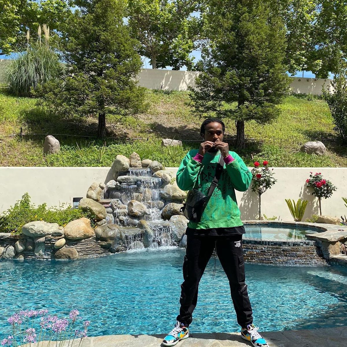 SPOTTED: Quavo Huncho Poolside in Louis Vuitton & Nike ‘Chunky Dunky ...