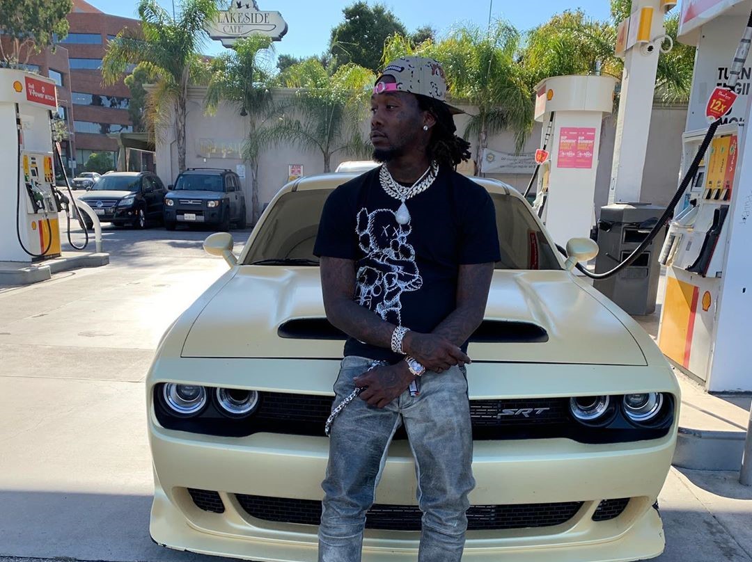 SPOTTED: Offset Flexes Muscle Car in KAWS T-Shirt