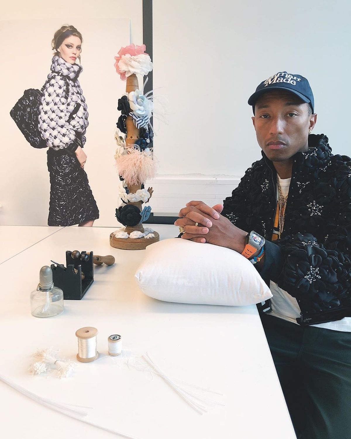 SPOTTED: Pharrell Williams Drops by Chanel HQ in Chanel & Richard Mille