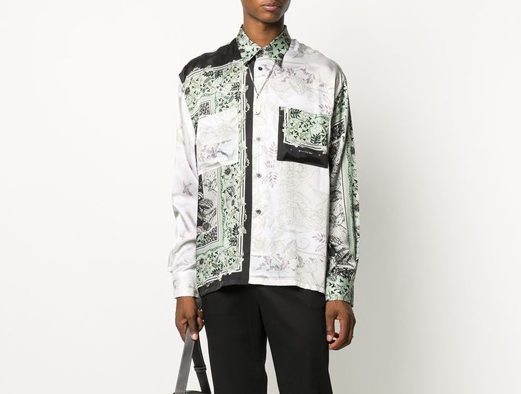 PAUSE or Skip: Givenchy Panelled-Print Silk Shirt