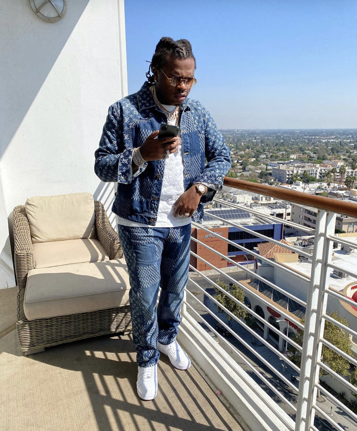 SPOTTED: Gunna Flexes for the Gram' in Louis Vuitton x Nigo Double Denim  Fit – PAUSE Online