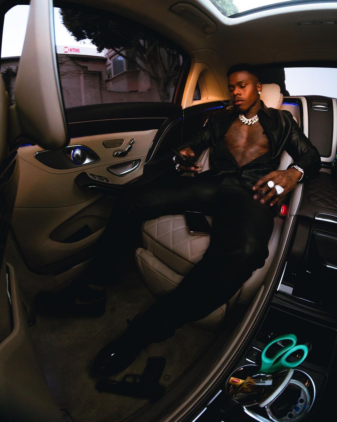 SPOTTED DaBaby Travels in AllBlackEverything Leather Look  PAUSE Online   Mens Fashion Street Style Fashion News  Streetwear