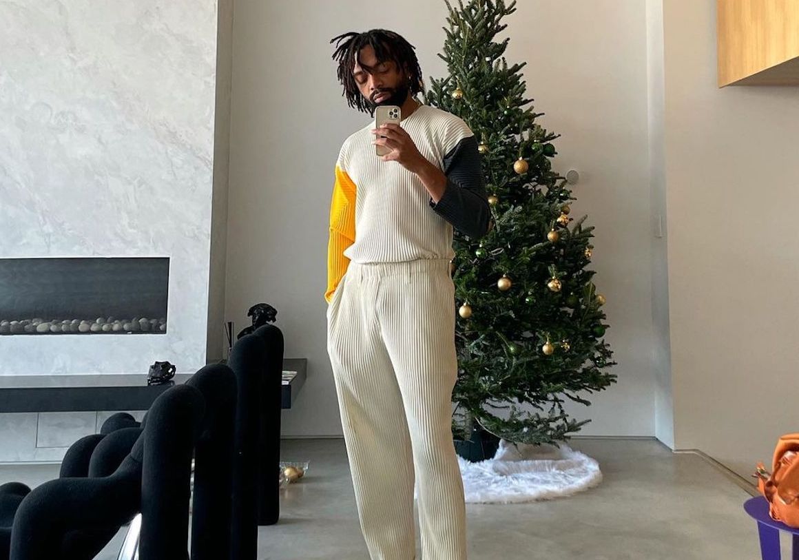 SPOTTED: Kerby Jean-Raymond in Pleated Pyer Moss & “Sculpt” Trainers