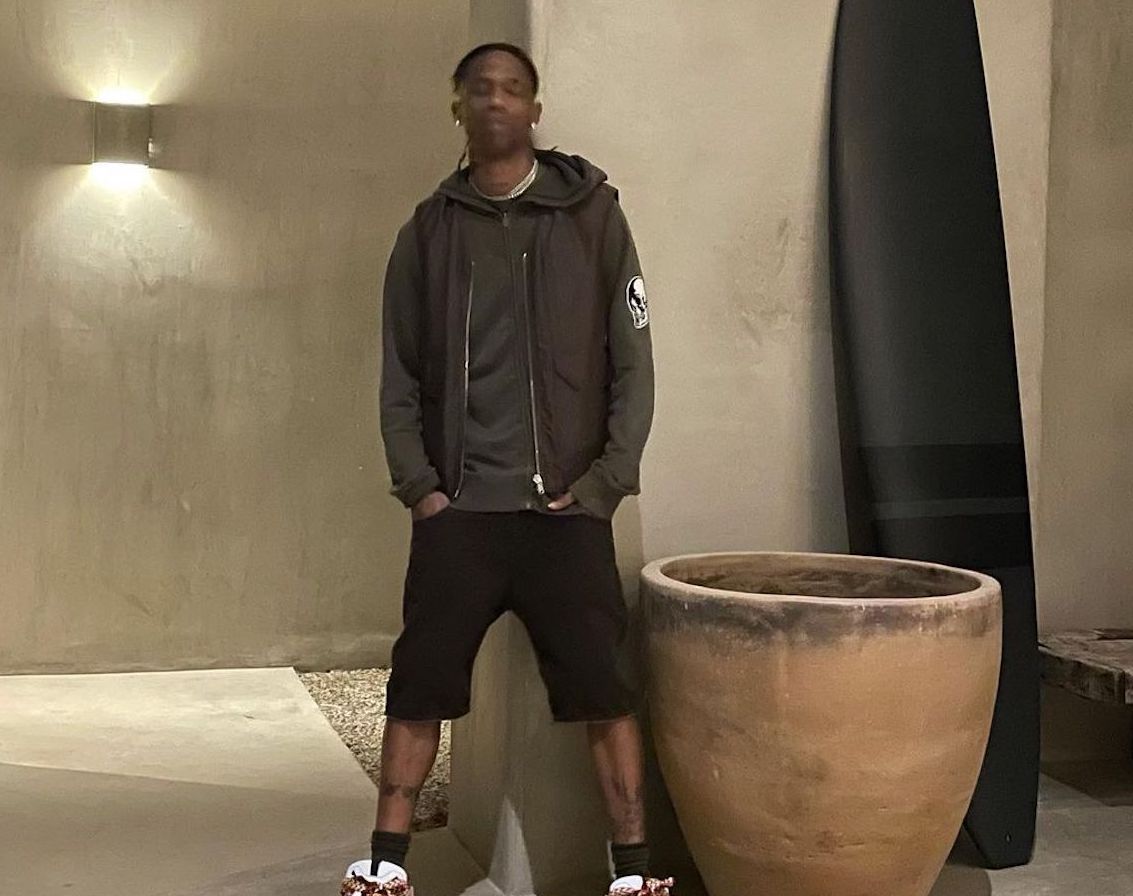 SPOTTED: Travis Scott in Tonal Green Ensemble