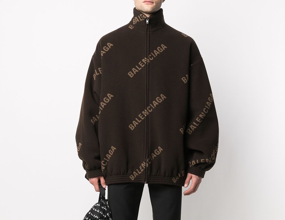 PAUSE or Skip: Balenciaga Logo Print Zip-Up